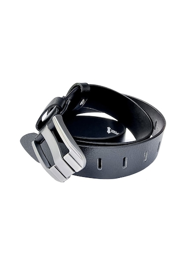 Rich Smith %100 Hakiki Deri Erkek Kemer Spor Siyah Çelik 135 Cm Siyah