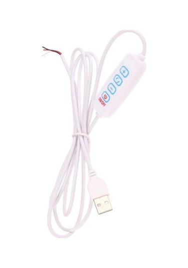 Çift Renk 100 Cm Dimmer'li Usb Erkek Kablo 2 Amper On/off Switch'li Ucu Açık Dim Edilebilir Usb Kablo