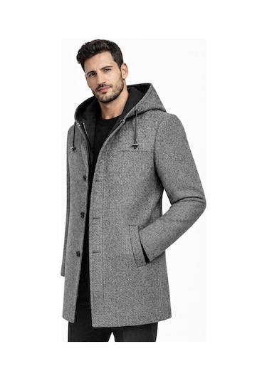 Classics Men Claassics Men Erkek Regular Fit Kaşe Kaban Ceket - 7530 Gri