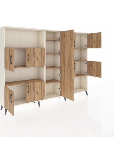 Arges Dolap 10 Raflı 9 Kapaklı 220x30x163 Aytaşı-çam Aytaşı-çam