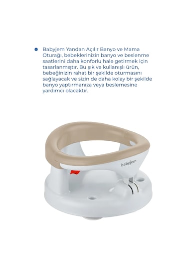 Babyjem Yandan Açılır Banyo ve Mama Oturağı Taş