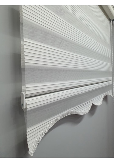 Bbb Dar Pliseli Stor Zebra Perde Beyaz Mz320