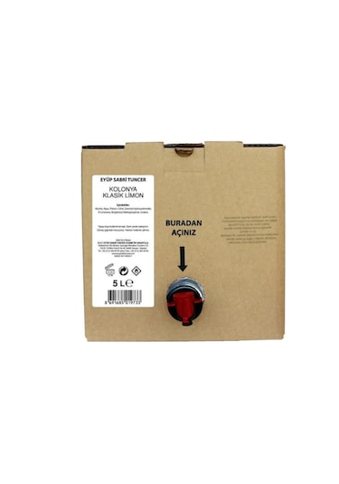Eyüp Sabri Tuncer 80 Derece Klasik Limon Kolonyası Bag in Box 5 L