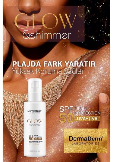 Dermaderm Glow & Shimmer Simli Güneş Kremi SPF50 100 G