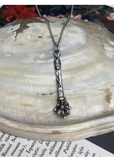 Osmanlı Dikenli Gürz Kolye Erkek Kadın Antik Gotik Gümüş Kaplama Çok REnkli