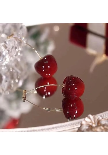 Kadın Özel Tasarım Kiraz Model Küpe