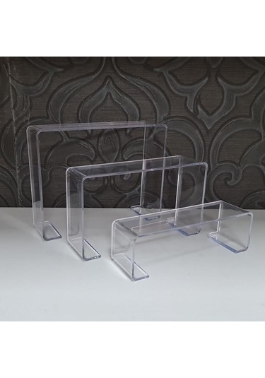 Ayakkabı Standı 3 'lü Merdiven Set Kademeli Pleksi Şeffaf