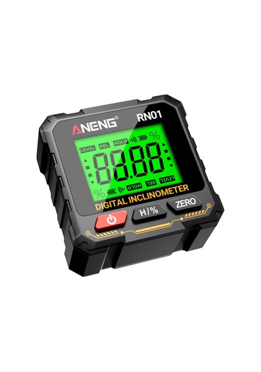 Maiyame Aneng Rn01 Dijital Açı Ölçer - Manyetik Tabanlı, Arka Işık Ekranlı, Ahşap Ve İnşaat İçin Hassas Seviye Aracı Pil Yok Siyah