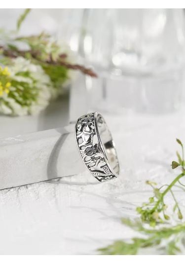 Lucente Şans Ve Mutluluk Yüzüğü 7 Sembol Gümüş 925 211859420 Gri