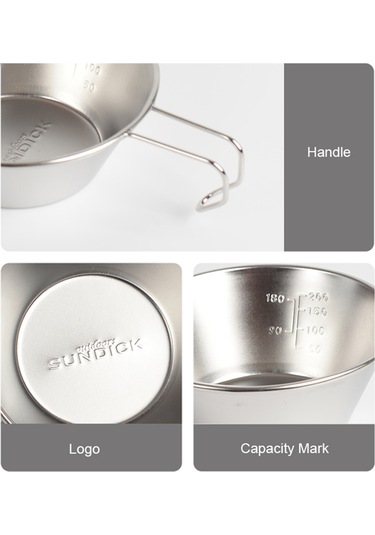 Konesam 4 Adet 310ml Paslanmaz Çelik Kayak Kasesi + 1 Adet Depolama Çantası - Koyu Yeşil Gri