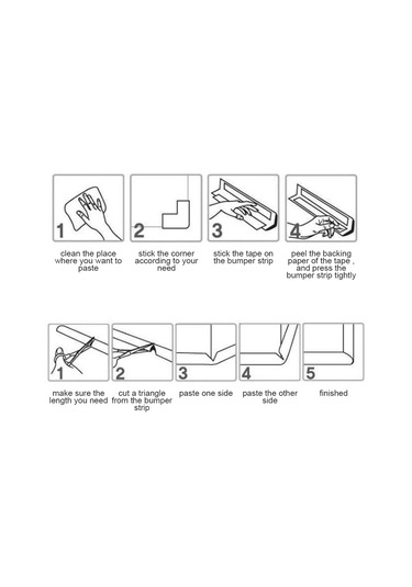 Qingmipy 2 Metre Gri Nbr Çocuk Koruyucu Tampon Şerit - Yumuşak, Çevre Dost, Kolay Kurulum, Mutfak/ofis Mobilya Köşe Koruması Gri