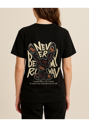 Hugo Boss Never Baskılı T-shirt Siyah