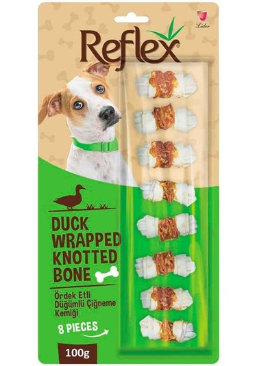 Reflex Ördek Etli Köpek Ödülü Düğümlü Çiğneme Kemiği 8'li 100 Gr