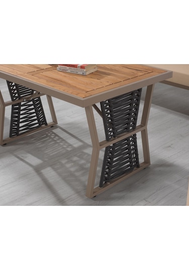 Ferro 3+1+1 Bej Metal Bahçe Takımı , Oturma Grubu Bej