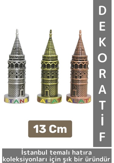Dekoratif Obje Biblo Süs İstanbul Hatıra Koleksiyon Hediyelik Çok Şık Minyatür Galata Kulesi 13 Cm