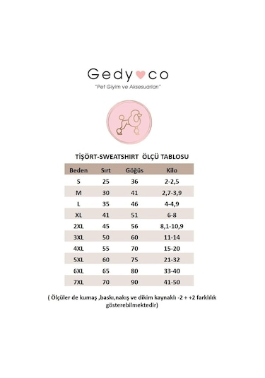 Gedyco Bear Premium Peluş Küçük Irk Köpek Sweatshirtü
