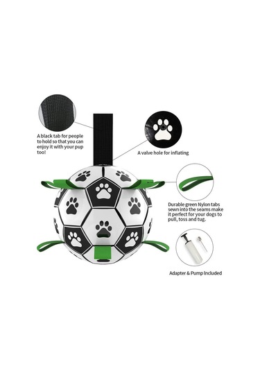 Geekyou Köpek Futbol Topu - Dayanıklı Pu, Etkileşimli Oyun, Suda Da Kullanılabilir, Çekme-oyun, İndirme Kolu Ve Pompa Dahil