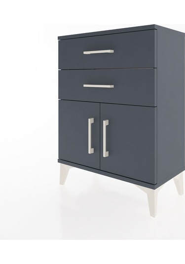Arges Komodin 2 Raflı 2 Kapaklı 60x30x80 Antrasit-antrasit Antrasit
