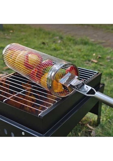 Wondernest Kulplu Barbekü Kafesi Yükseltme Paslanmaz Çelik Sepet 30cm + Kulp 18cm Çok Renkli Çok Renkli