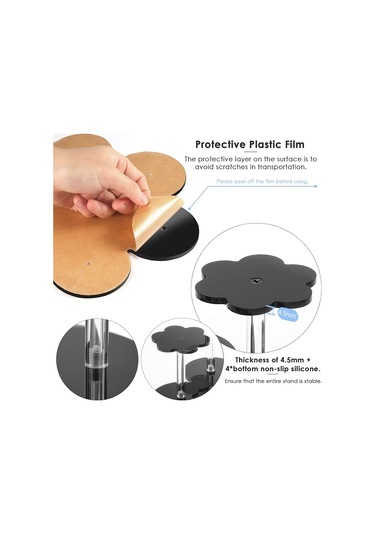 Sones Yx046 Akrilik Figür Sergileme Standı Cupcake Kozmetik Sergileme Standı Siyah Siyah