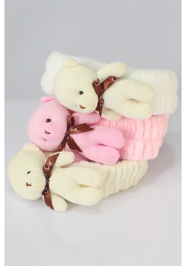 Ayıcıklı Peluş Bandana Saç Bandı Pembe 0-10 Yaş Pembe