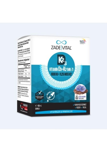 Zade Vital Vitamin D3k2 1000 IU Damla 20 ML