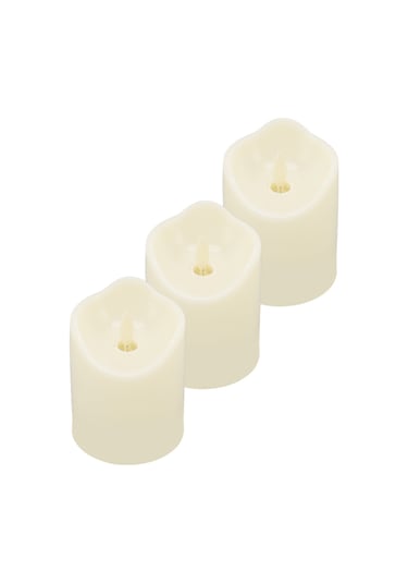 Shineyee 3'lü Paket Led Sallanan Mum Işığı - Plastik, Isıksız, Güvenli - Noel, Düğün, Parti Dekorasyonu - Sıcak Işık - Aaa Pil Gerektirir Piller Dahil Değil - Bz2877-w Diğer