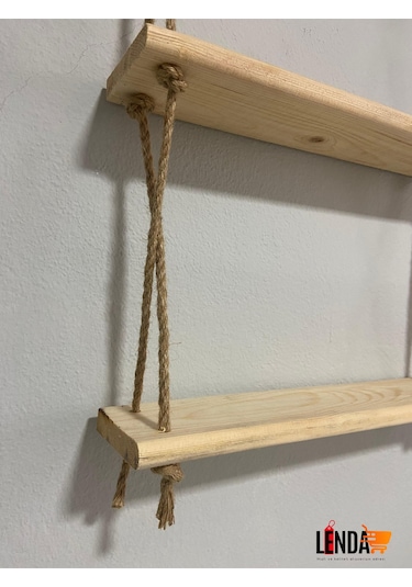 Doğal Ahşap Hazır Kurulu Dekoratif 3'lü Raf 40 Cm 9 Cm Krem