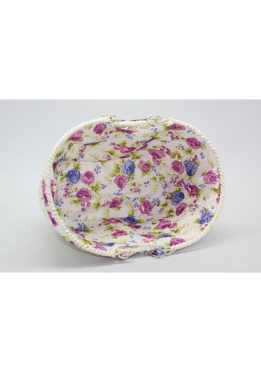 Ün-ev 7025 Oval Kulplu Krem Ekmek Sepeti