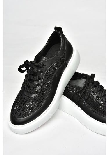 Fox Shoes S274048509 Siyah Taşlı Kadın Spor Ayakkabı Sneakers Siyah