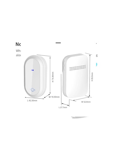 Kendiliğinden Üretilen Kablosuz Kapı Zili Dış Mekan Su Geçirmez Ev Akıllı Uzun Mesafe Elektronik Müzik Kapı Zili Kablosuz Çağrı Cihazı Birden İki Beyaz Ab Beyaz
