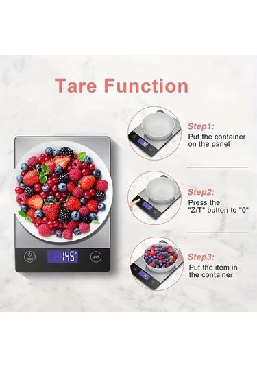 Dashanshop Paslanmaz Çelik Siyah Mutfak Terazisi Şarj Edilebilir 304 Çelik 14 97 Kg Lcd Ekran Tip C Şarj Tare Fonksiyonu Otomatik Kapanma Birim Dönüşümü Pişirme Ve Fırın İçin -