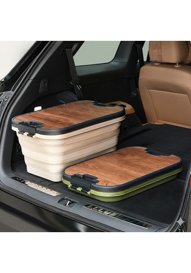 Katlanır Kamp Piknik Sepeti Bej