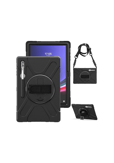 Samsung Galaxy Uyumlu S8 Ultra Sm-x900 14.6 İnç Kılıf Ultra Koruma Zırh Askılı Silikon Tablet Kılıfı