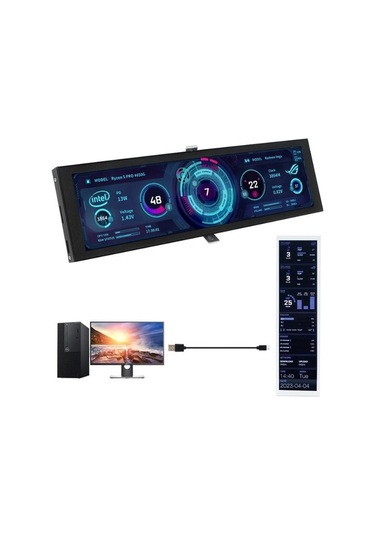 Turzx Pc İçin Cpu/gpu İzleme Ekranı Ips Panel, Usb-c, Pc Durum Monitörü