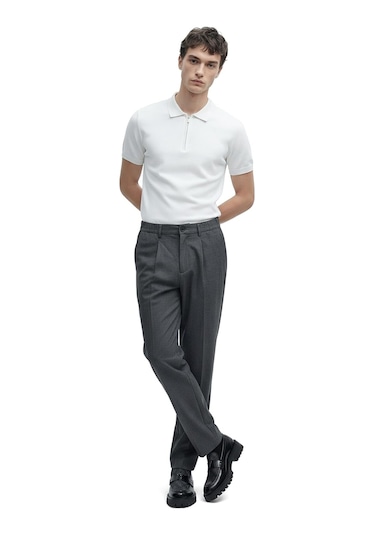 Regular Fit Yüksek Bel Erkek Kumaş Pantolon Gabriel Füme