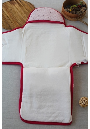 Pembe Kız Bebek Battaniyesi & Dış Kundak - %100 Pamuk Yenidoğan Ayaklı Uyku Tulumu Pembe