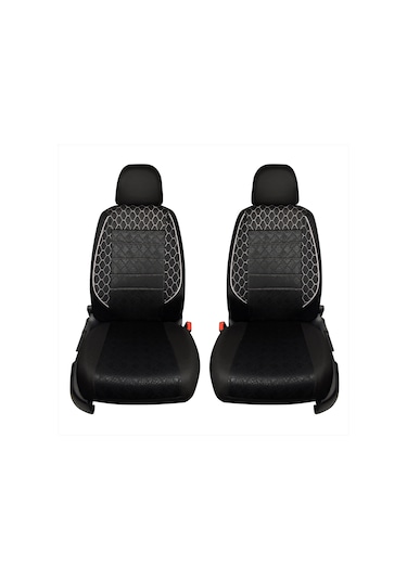 Gof Plus Serisi Universal Oto Koltuk Kılıfı Siyah-Beyaz Dikişli