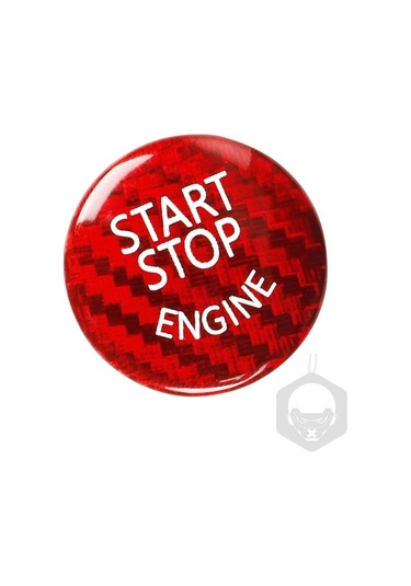 Moly Bmw E Serisi İçin Kırmızı Karbon Fiber Motor Başlatma Düğmesi Çıkartması - Dayanıklı Ve Şık, Kolay Kurulum