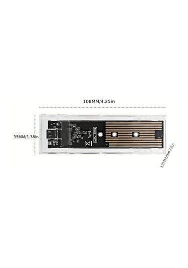 Boatshop1 10gbps M2 Nvme Ngff Plastik Ssd Kasa Sata Pcıe Cift Protokol Usb Tip C Sefaf Disk
