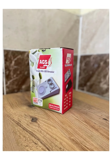 Ags Pastik Tezgah Altı Led Armatür Çift Priz Sistemli