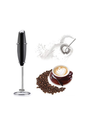 Dianziye Stantlı El Tipi Süt Köpürtücü - Modern Kahve & Çay Aleti, Seramik Malzeme, Sürdürülebilir Fonksiyon Siyah