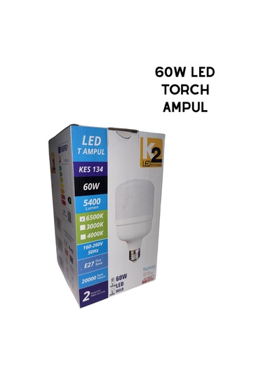 K2 Kes134 Torch Led Ampul Beyaz Işık 60w