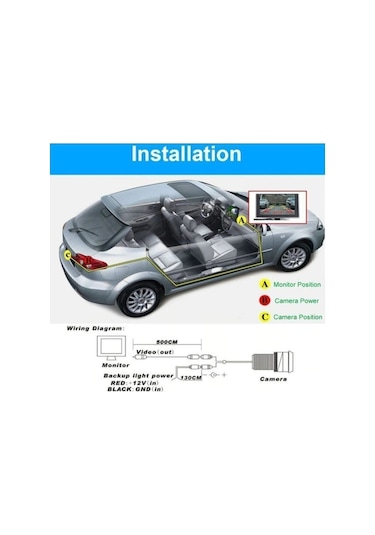 Araba Geri Görüş Kamerası 8 Ir Ledli Gece Görüşlü Çift Aparatlı Mesafeli