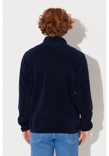 Regular Fit Normal Kesim Dik Yaka Yarım Fermuarlı Lacivert Polar L212208410 Lacivert