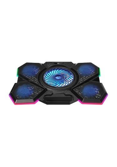 Addison Rampage Ad-rc13 Bellatrıx Siyah 5 Fan 2 Usb Rgb Işıklı 15"-17" Notebook Soğutucu Stand