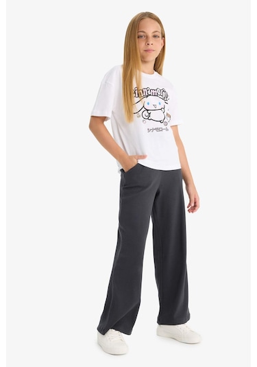 Defacto Kız Çocuk Beli Lastikli Wide Leg Geniş Paça Eşofman Altı E1836a825auar220 Antrasit