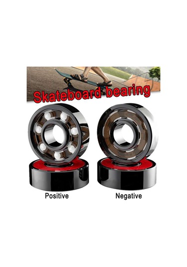 4 Adet Seramik Rulmanlar Yüksek Hız Kaykay Tekerleği İçin Siyah