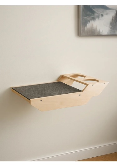 Go Cats Duvara Monte Kedi Yatağı Rafı, Mama Kabı İçin Delikli 464605700