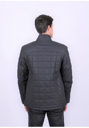 New Zaya Leather Erkek Lacivert Deri Mont Lacivert